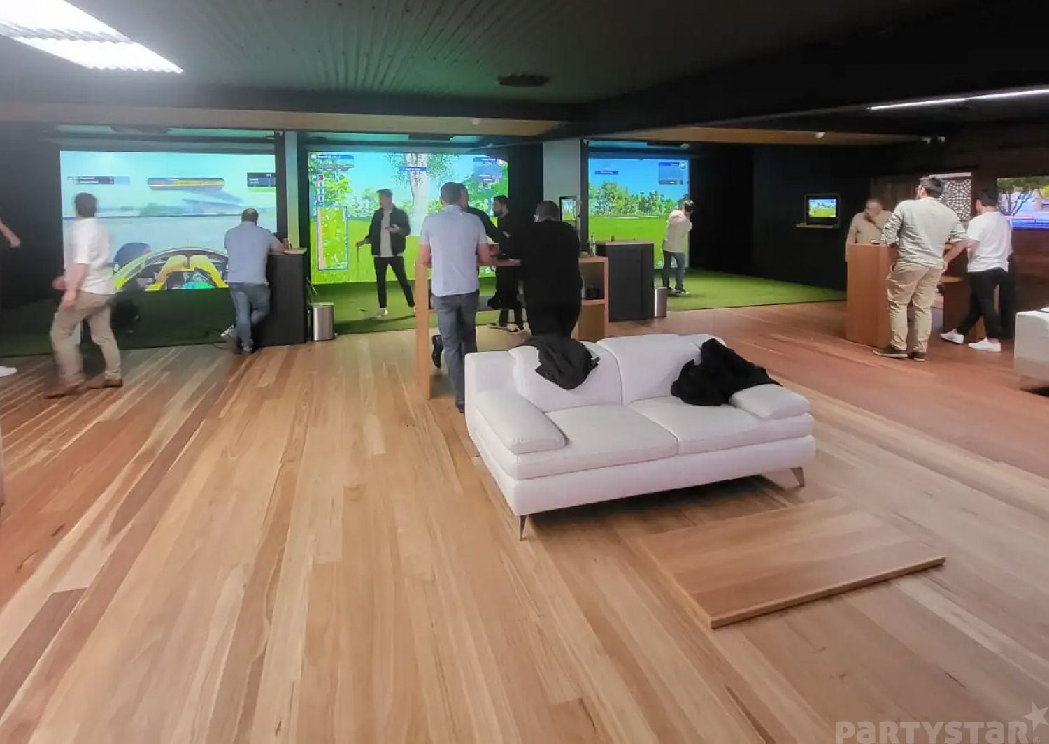 Golf Sim Lounge function space at Simlife Golf, Coburg North, VIC. Photo 1