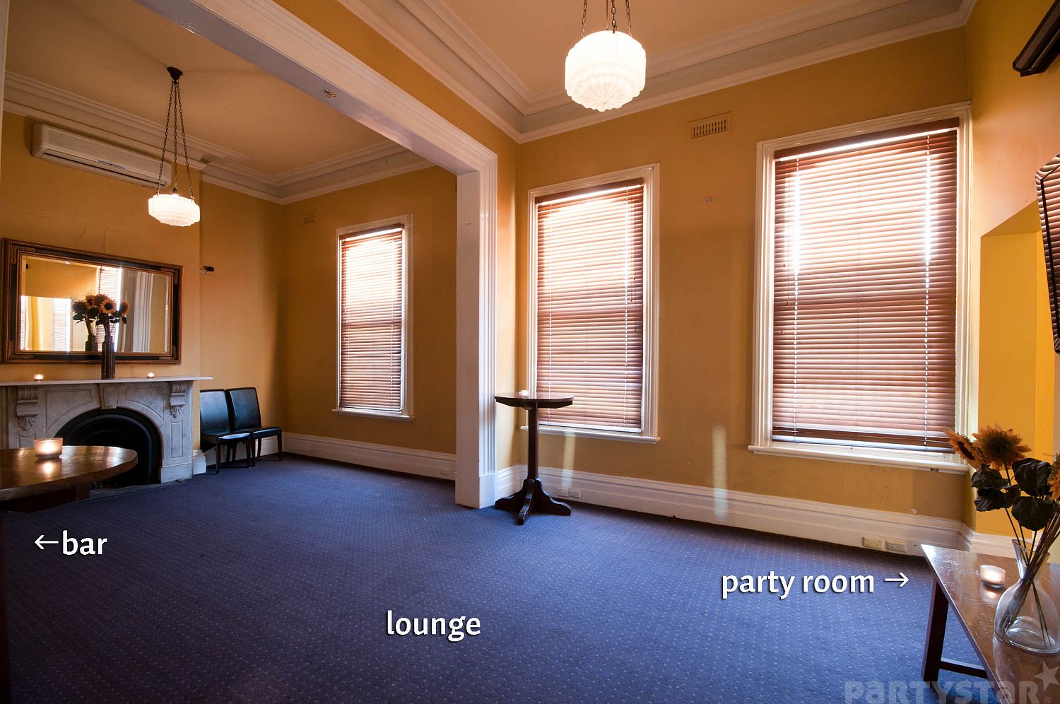 Upstairs Party Room function space at Spread Eagle Hotel, Richmond, VIC. Photo 2