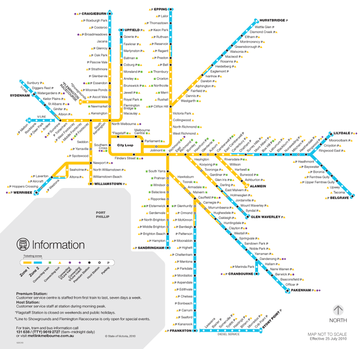 Melbourne Train Map